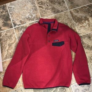 Patagonia Red and Black Fleece Pullover